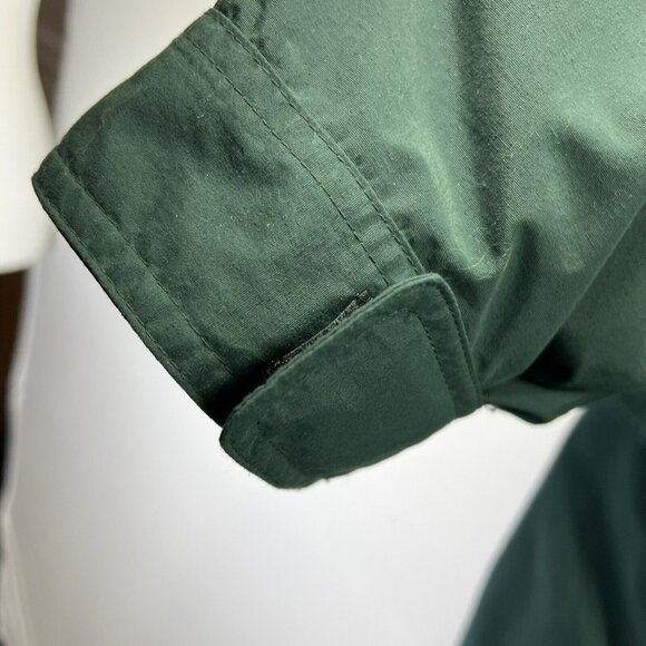 Vintage Eddie Bauer Men' Down Lined Parka Jacket Size L Solid Green Zip Pockets - Picture 7 of 15